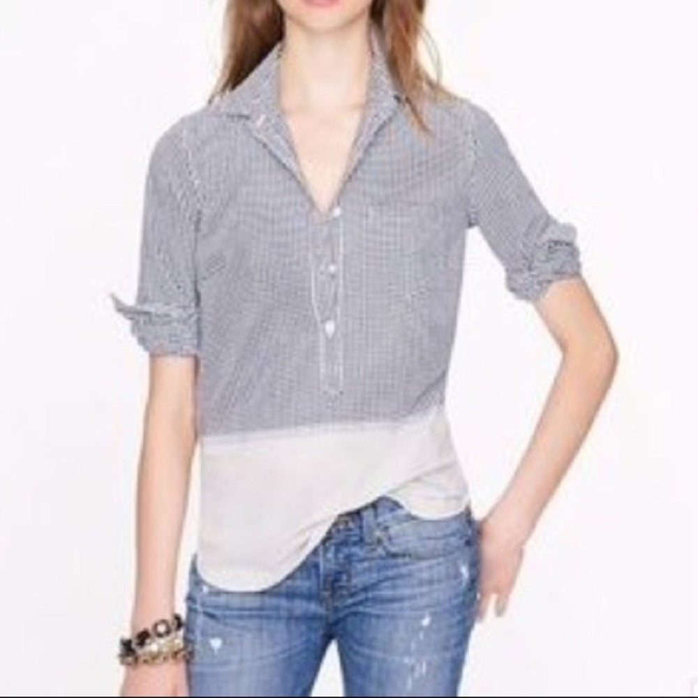 🧊 J. Crew Gingham and Stripes Button Down